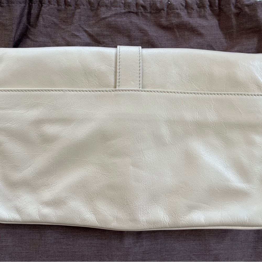 Lambertson Truex Cream Leather Clutch - Picture 3 of 9